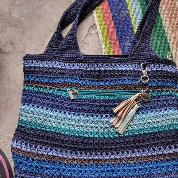 The SAK Blue Neptune Blue Stripe Casual Classics Tote Bag - Picture 6 of 6